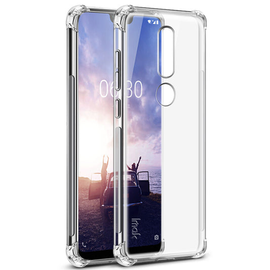 IMAK Skin Feel Anti-drop TPU Shell + Explosion-proof Screen Film for Nokia 6.1 Plus / X6 (2018)