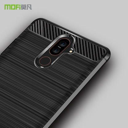 MOFI Carbon Fiber Texture Brushed TPU Back Case for Nokia 7 plus