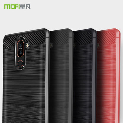 MOFI Carbon Fiber Texture Brushed TPU Back Case for Nokia 7 plus