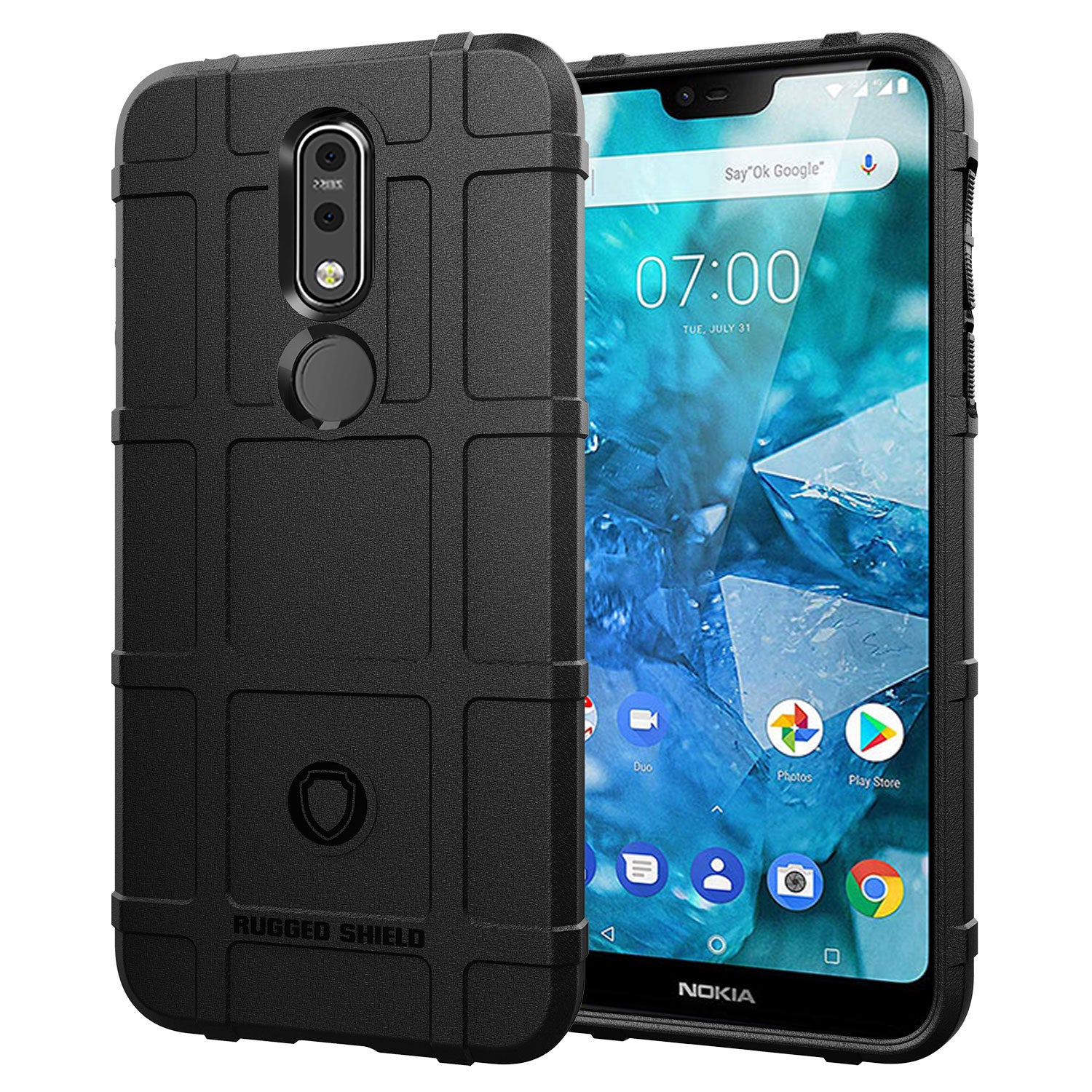 Anti-shock Square Grid Texture Soft TPU Phone Case for Nokia 7.1