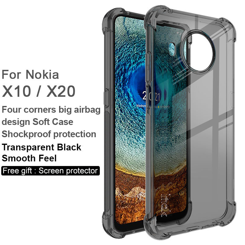 IMAK Well-Protected Sheer Flexible TPU Case with High Definition Screen Protector for Nokia X10/X20