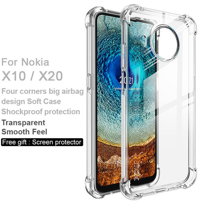 IMAK Well-Protected Sheer Flexible TPU Case with High Definition Screen Protector for Nokia X10/X20