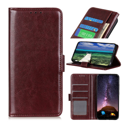 For Nokia X20/X10 Phone Case PU Leather Phone Cover Drop-proof Crazy Horse Protector with Stand Wallet