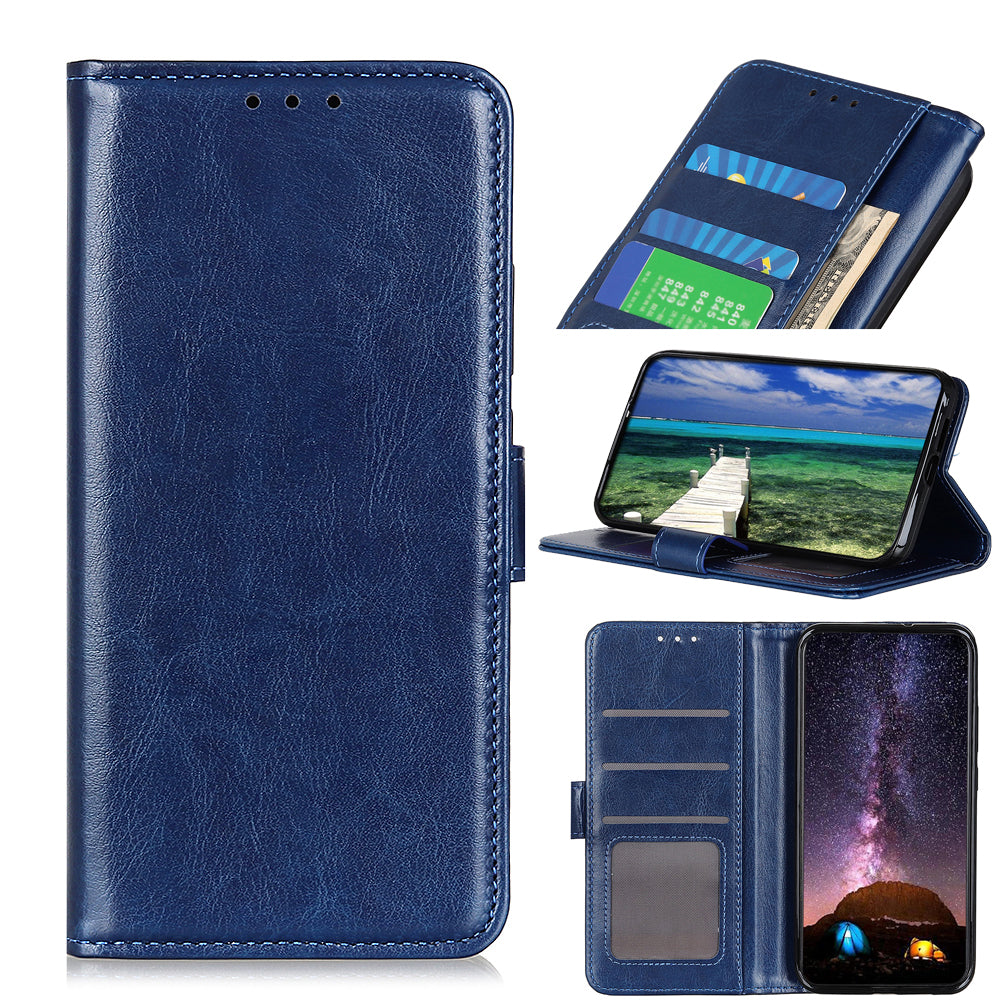 For Nokia X20/X10 Phone Case PU Leather Phone Cover Drop-proof Crazy Horse Protector with Stand Wallet