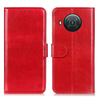 For Nokia X20/X10 Phone Case PU Leather Phone Cover Drop-proof Crazy Horse Protector with Stand Wallet