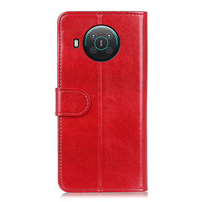 For Nokia X20/X10 Phone Case PU Leather Phone Cover Drop-proof Crazy Horse Protector with Stand Wallet