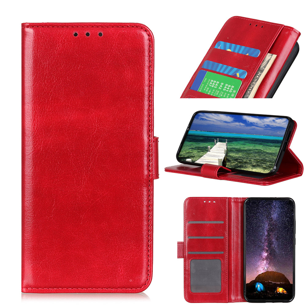 For Nokia X20/X10 Phone Case PU Leather Phone Cover Drop-proof Crazy Horse Protector with Stand Wallet