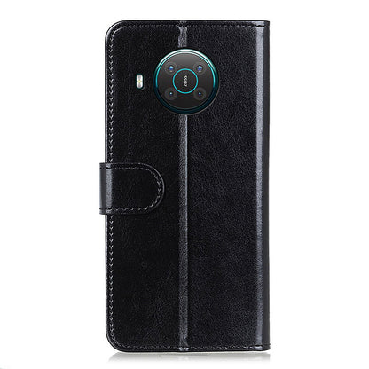 For Nokia X20/X10 Phone Case PU Leather Phone Cover Drop-proof Crazy Horse Protector with Stand Wallet