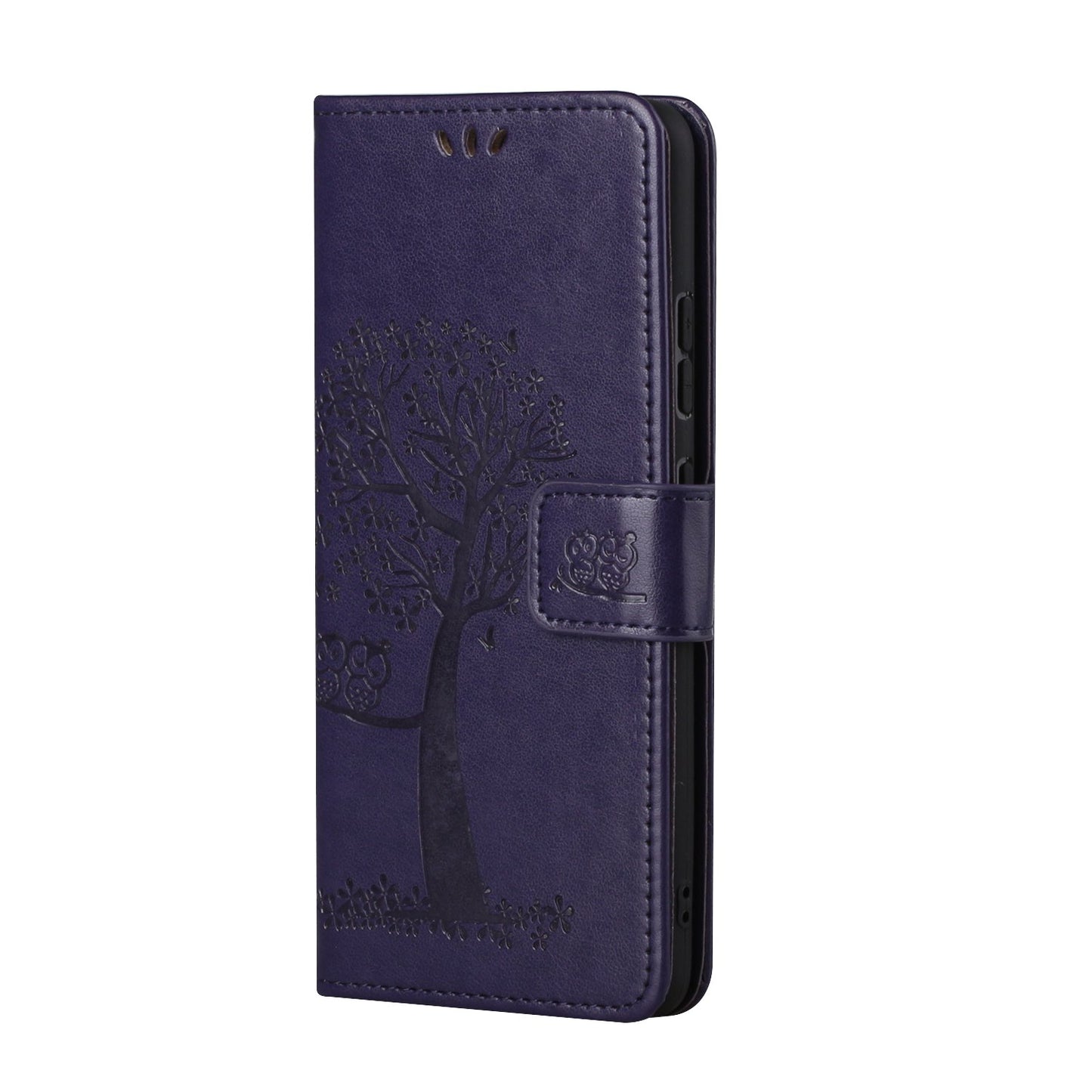 Wallet Design Leather Stand Phone Cover Case with Owl Tree Pattern Imprint for Nokia X10/X20