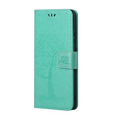 Wallet Design Leather Stand Phone Cover Case with Owl Tree Pattern Imprint for Nokia X10/X20