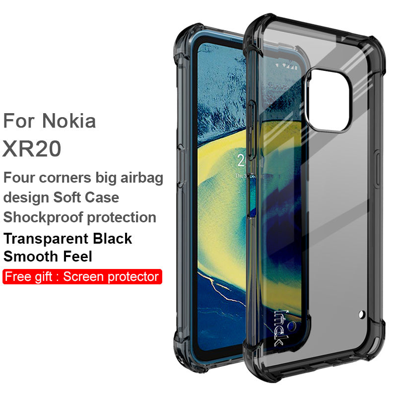 IMAK Shockproof Airbag Soft TPU Phone Cover Case with Screen Protector for Nokia XR20