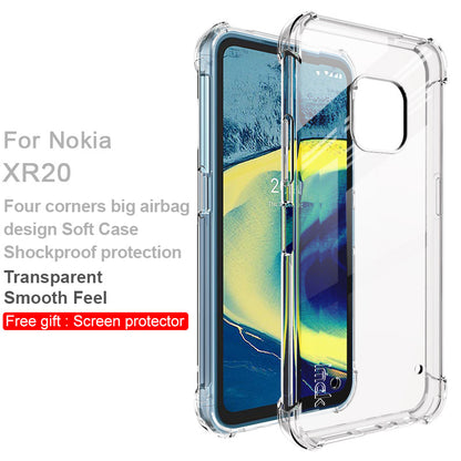 IMAK Shockproof Airbag Soft TPU Phone Cover Case with Screen Protector for Nokia XR20