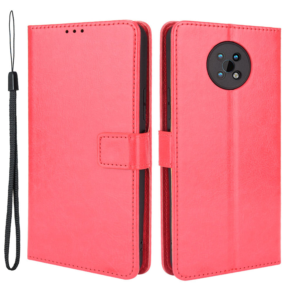 Durable Crazy Horse PU Leather and TPU Phone Flip Case Wallet Design Protective Cellphone Cover Shell for Nokia G50