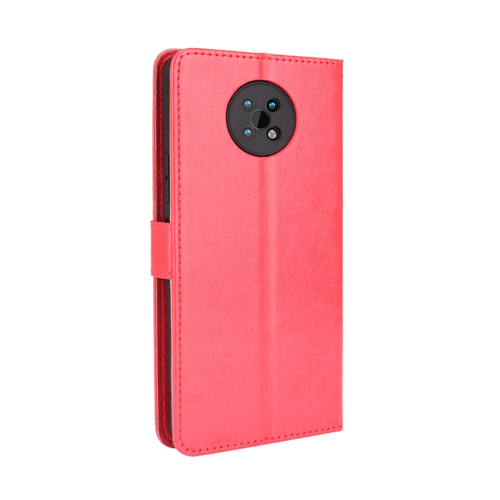 Durable Crazy Horse PU Leather and TPU Phone Flip Case Wallet Design Protective Cellphone Cover Shell for Nokia G50