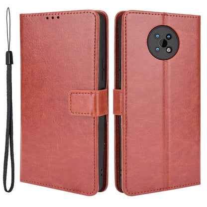 Durable Crazy Horse PU Leather and TPU Phone Flip Case Wallet Design Protective Cellphone Cover Shell for Nokia G50