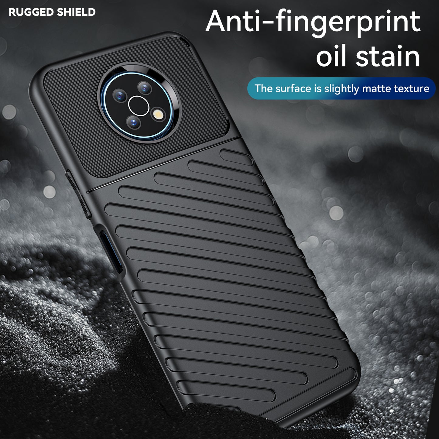 Thunder Series Twill Design Well-Protected Anti-Drop Anti-Fingerprint Soft TPU Phone Case Cover for Nokia G50