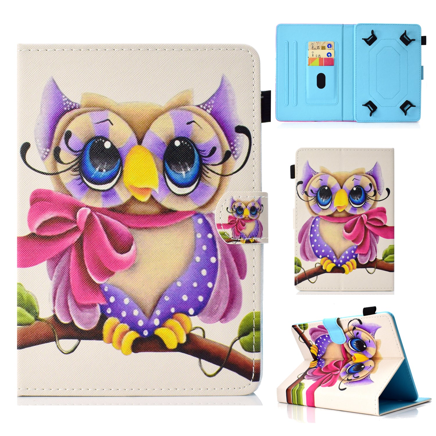 Patterned Universal 8-inch Tablet PU Leather Wallet Case for Lenovo Tab 4 8, etc