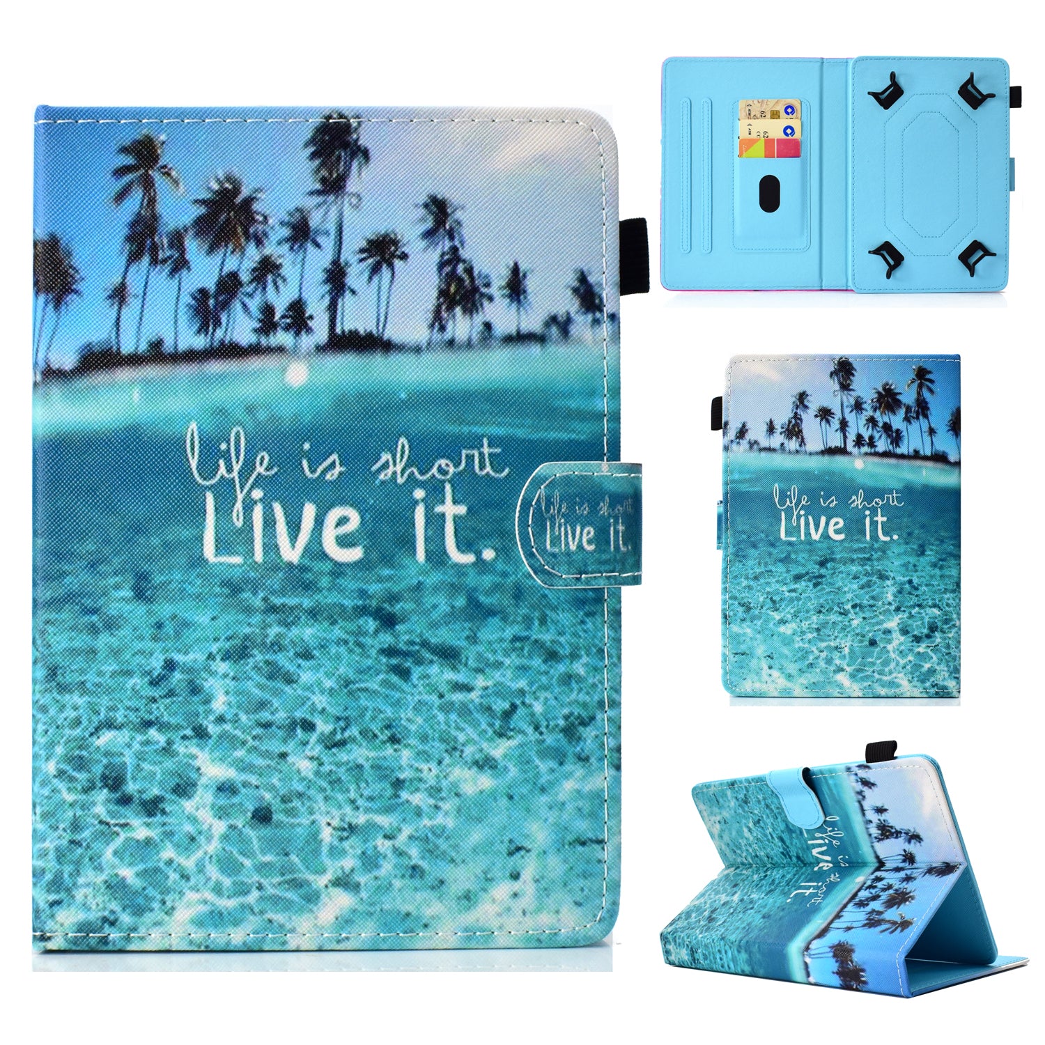 Patterned Universal 8-inch Tablet PU Leather Wallet Case for Lenovo Tab 4 8, etc