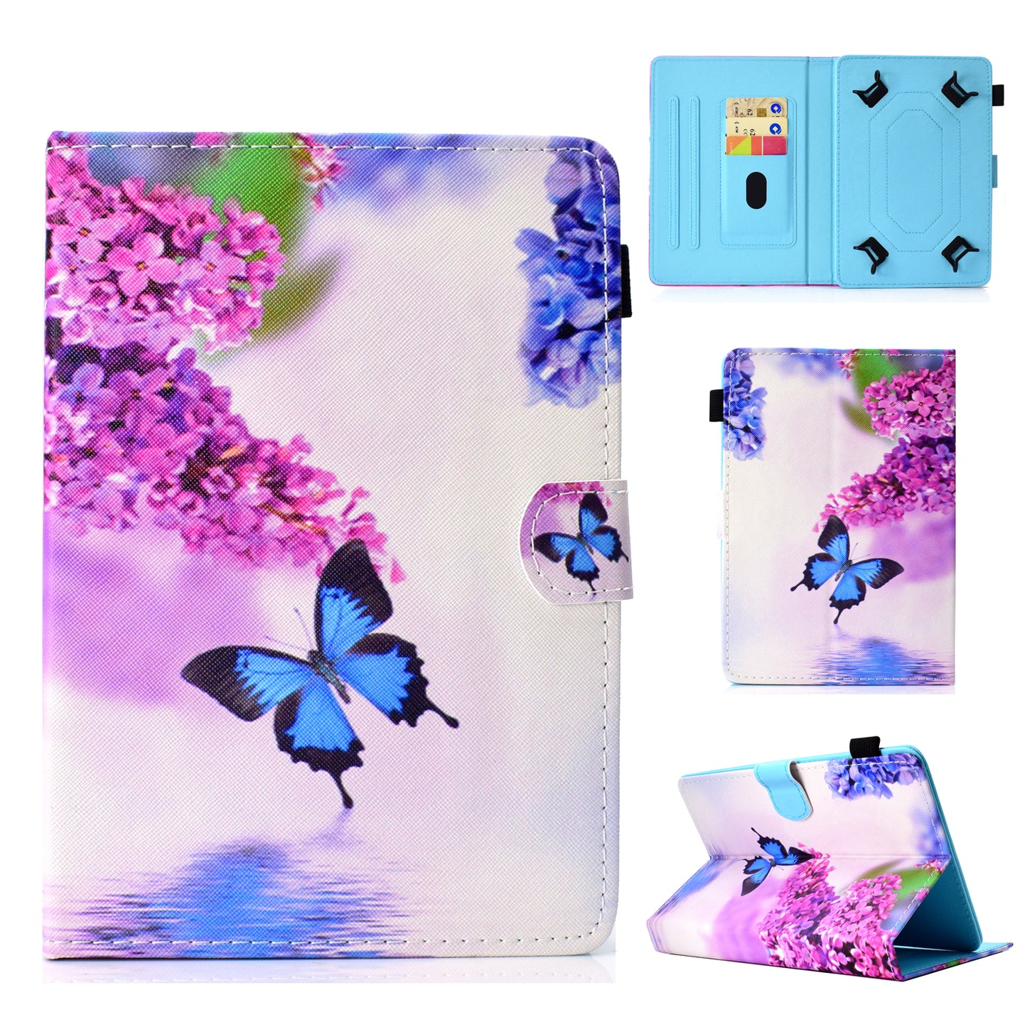 Patterned Universal 8-inch Tablet PU Leather Wallet Case for Lenovo Tab 4 8, etc