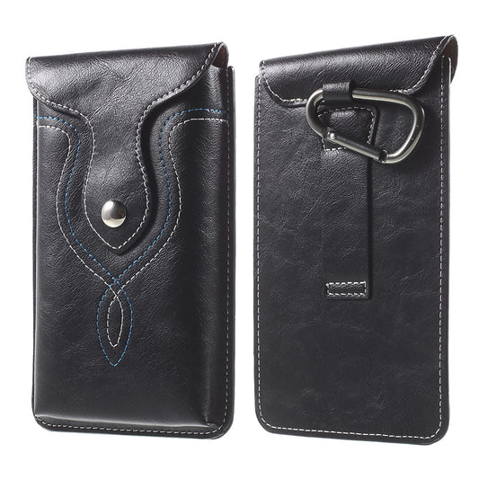 Vertical Leather Pouch with Carabiner for iPhone 6s Plus, Size: 159 x 83mm