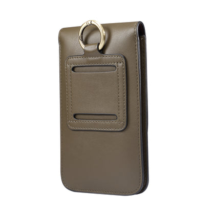 6.3-6.9 Inch Universal Wear-resistant Leather Belt Clip Phone Pouch Case for iPhone Samsung Huawei Etc.