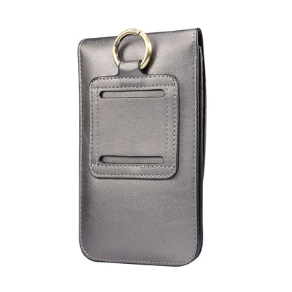 6.3-6.9 Inch Universal Wear-resistant Leather Belt Clip Phone Pouch Case for iPhone Samsung Huawei Etc.