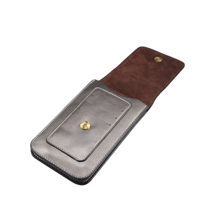 6.3-6.9 Inch Universal Wear-resistant Leather Belt Clip Phone Pouch Case for iPhone Samsung Huawei Etc.