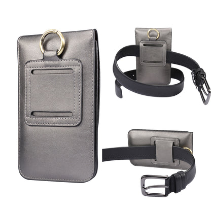 6.3-6.9 Inch Universal Wear-resistant Leather Belt Clip Phone Pouch Case for iPhone Samsung Huawei Etc.