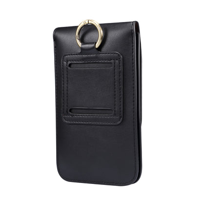 6.3-6.9 Inch Universal Wear-resistant Leather Belt Clip Phone Pouch Case for iPhone Samsung Huawei Etc.