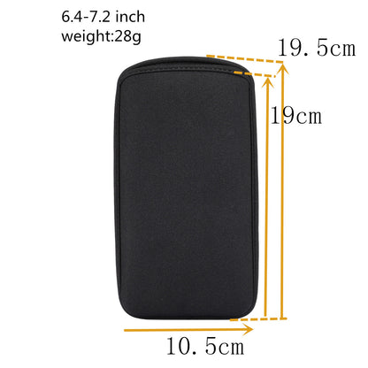 Universal Neoprene Waterproof Fabric Pouch Phone Bag Case for 6.4-7.2 inches Smartphones