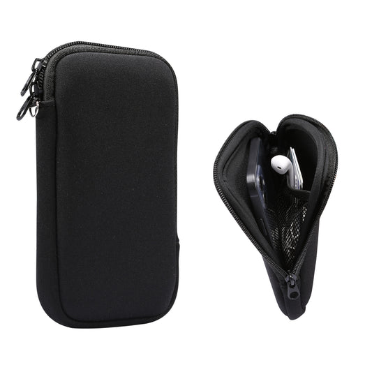 Hanging Bag Elastic Phone Pouch Zippered Cover for iPhone 12 Pro Max etc. 6.7-6.9 inch Cell Phone