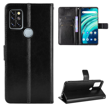 Wallet Stand Phone Cover for Umidigi A9 Pro Crazy Horse Texture Leather Shell