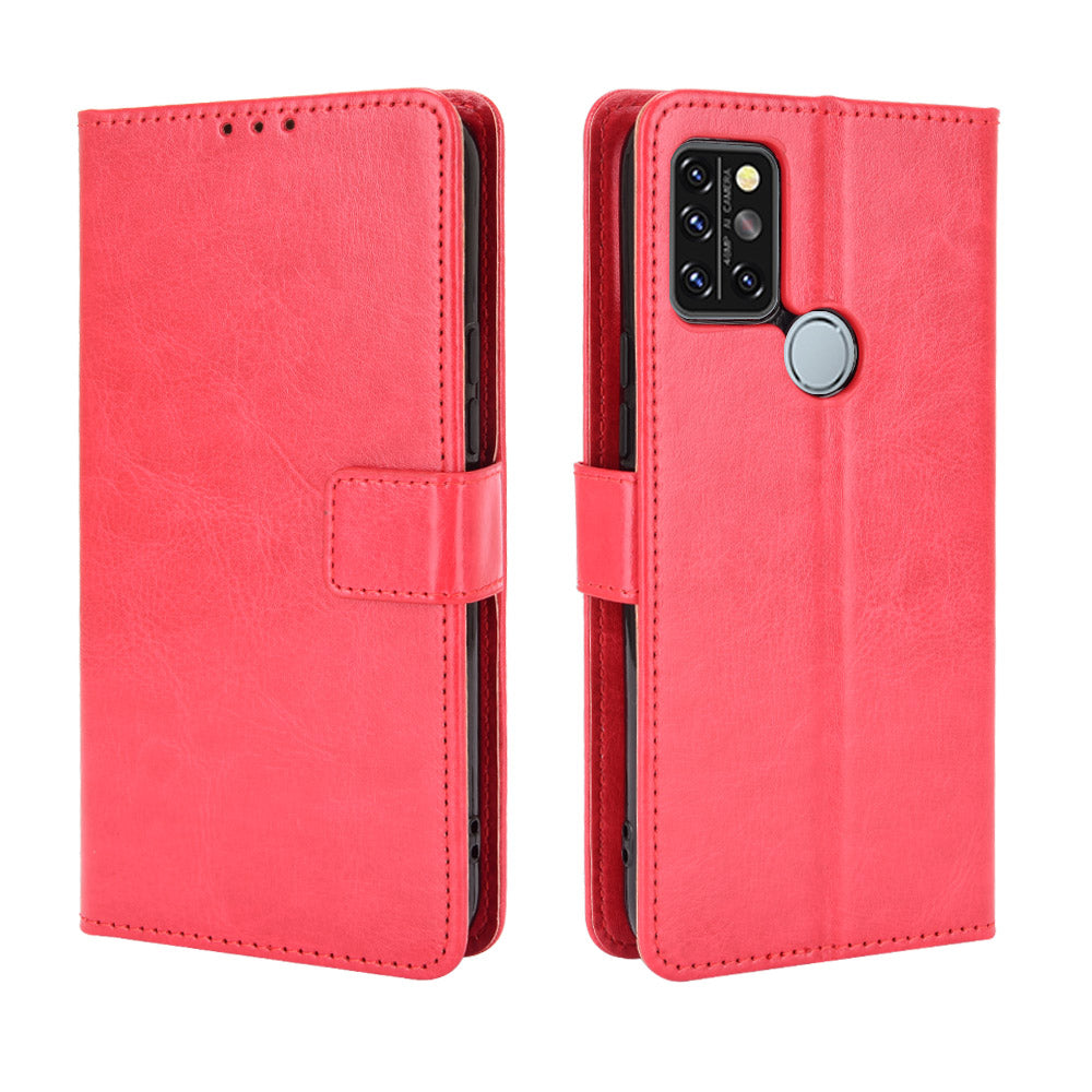 Wallet Stand Phone Cover for Umidigi A9 Pro Crazy Horse Texture Leather Shell