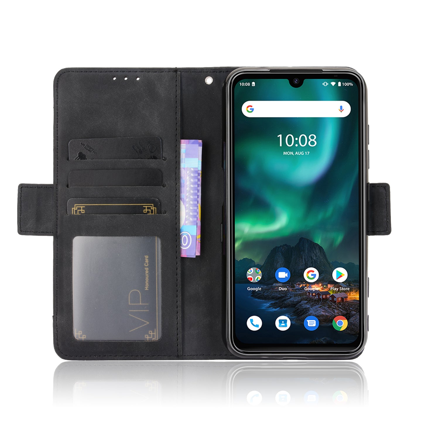 Leather Phone Wallet Design Stand Feature Protective Cover Case with Multiple Card Slots for UMIDIGI Bison