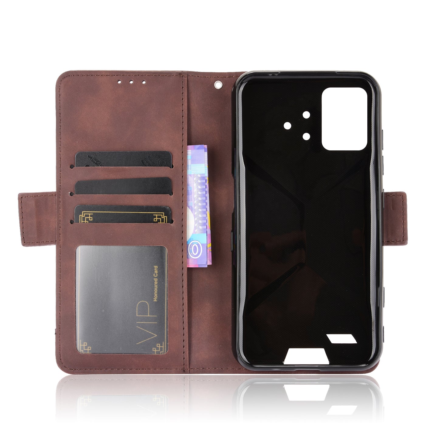 Leather Phone Wallet Design Stand Feature Protective Cover Case with Multiple Card Slots for UMIDIGI Bison