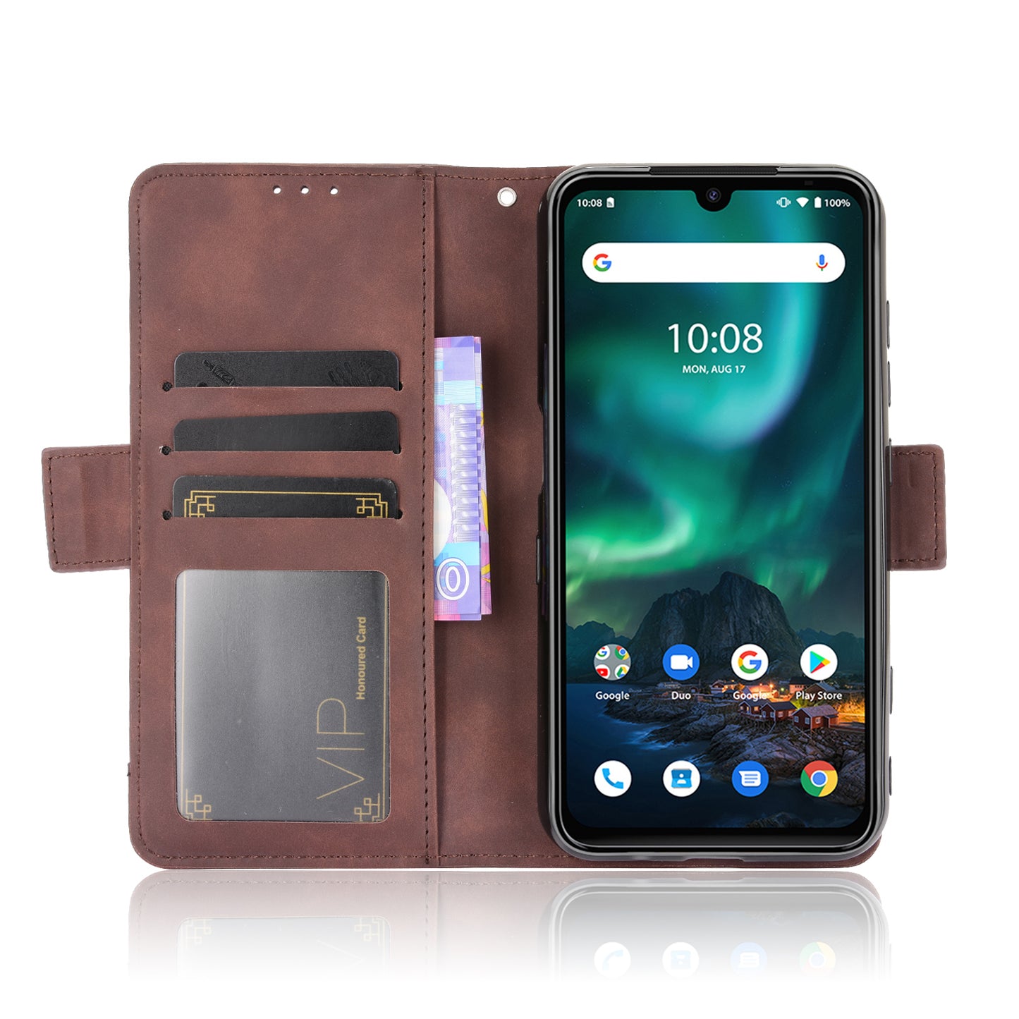 Leather Phone Wallet Design Stand Feature Protective Cover Case with Multiple Card Slots for UMIDIGI Bison