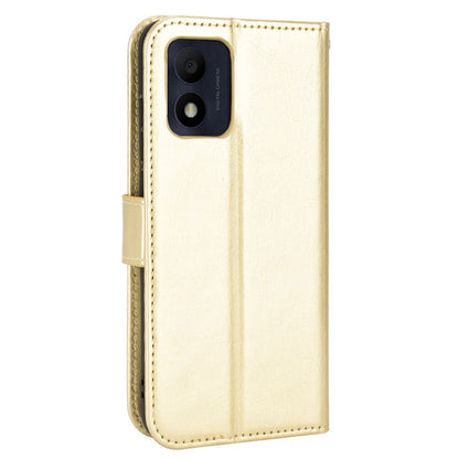 For TCL 303/Alcatel 1B (2022) Protective Phone Case Crazy Horse Texture PU Leather Shockproof Magnetic Stand Cover with Strap