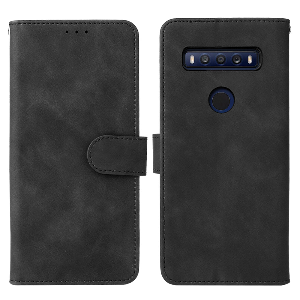 Skin-touch Feeling Full Protection Stand Wallet Leather Phone Cover Case for TCL 10 SE