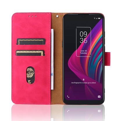 Skin-touch Feeling Full Protection Stand Wallet Leather Phone Cover Case for TCL 10 SE