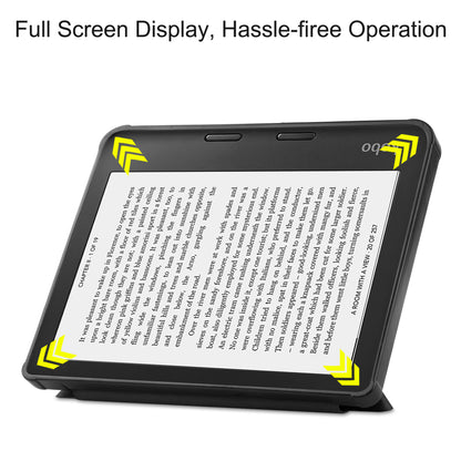 Auto Wake/Sleep Function PU Leather Case Solid Color Origami Stand Protective E-reader Cover for Kobo Libra 2