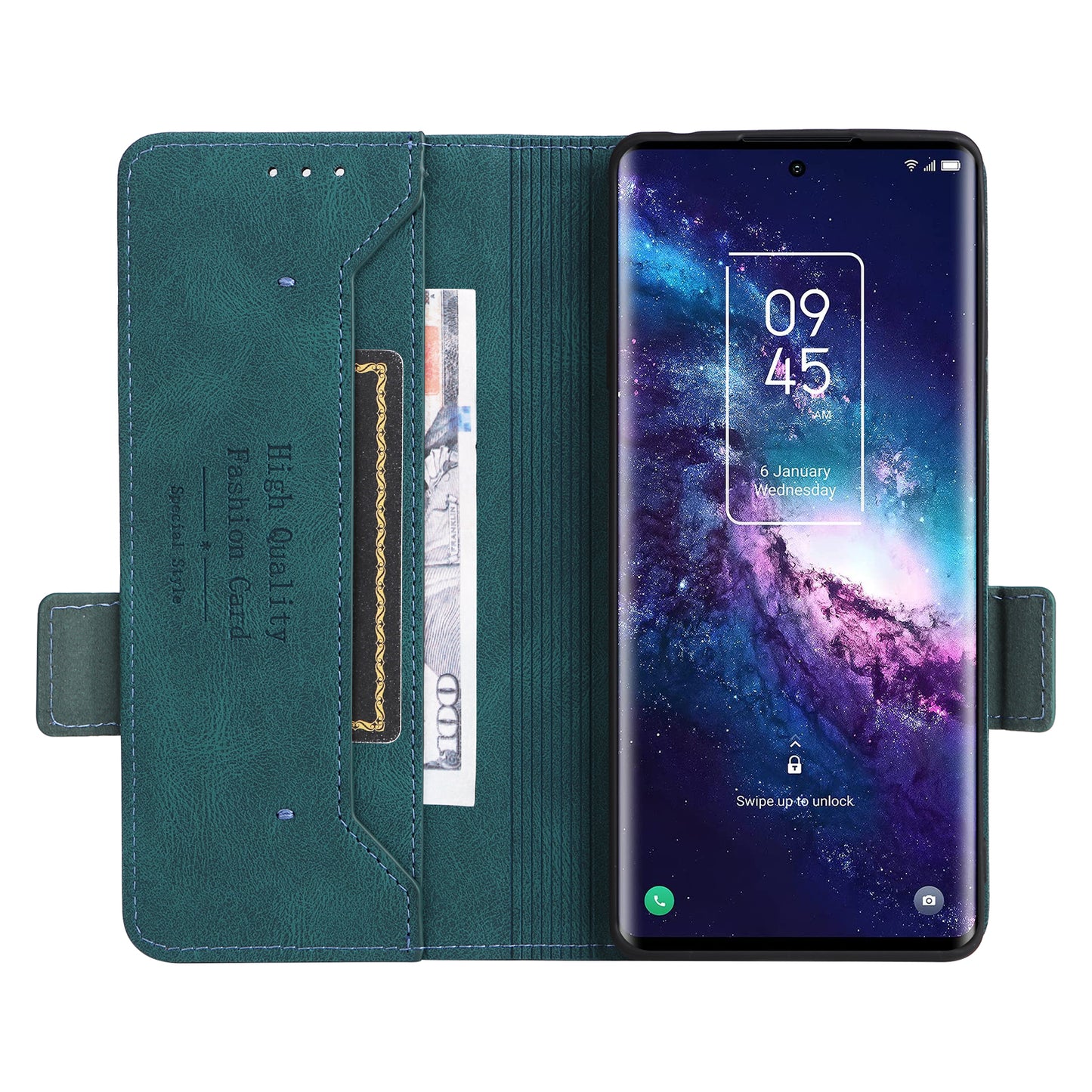 For TCL 20 Pro 5G PU Leather Phone Case Shockproof Phone Cover Folio Flip Case with Stand Wallet