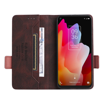 For TCL 10L/10 Lite Hardware Design Stand Magnetic Closing Leather Cell Phone Case Protector with Wallet