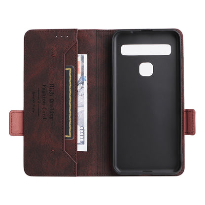 For TCL 10L/10 Lite Hardware Design Stand Magnetic Closing Leather Cell Phone Case Protector with Wallet