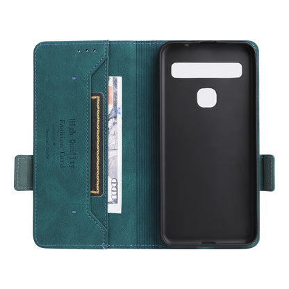 For TCL 10L/10 Lite Hardware Design Stand Magnetic Closing Leather Cell Phone Case Protector with Wallet