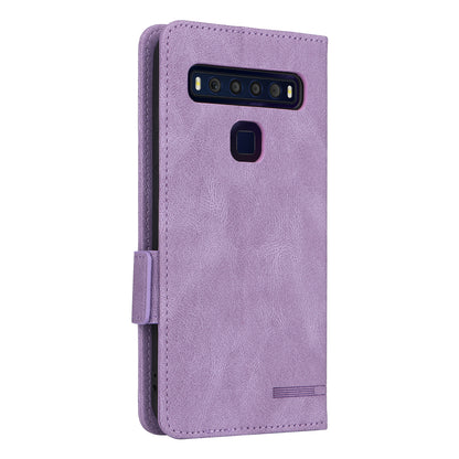 For TCL 10L/10 Lite Hardware Design Stand Magnetic Closing Leather Cell Phone Case Protector with Wallet