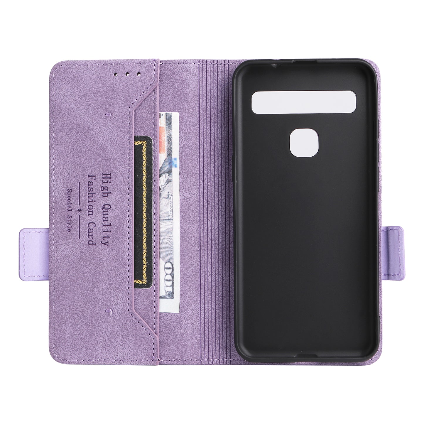 For TCL 10L/10 Lite Hardware Design Stand Magnetic Closing Leather Cell Phone Case Protector with Wallet