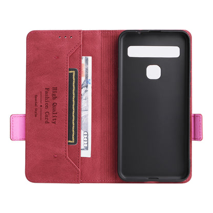 For TCL 10L/10 Lite Hardware Design Stand Magnetic Closing Leather Cell Phone Case Protector with Wallet