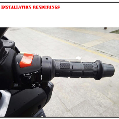 One Pair 3-in-1 Motorcycle Handlebar Electric Hot Heated Grips Handle + Voltage + USB Charger