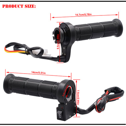 One Pair 3-in-1 Motorcycle Handlebar Electric Hot Heated Grips Handle + Voltage + USB Charger