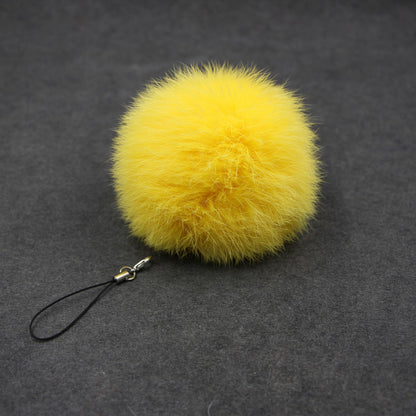 Car Pendant Keychain Faux Fur Hair Ball Key Chain Pendant Toy for Cell Phone